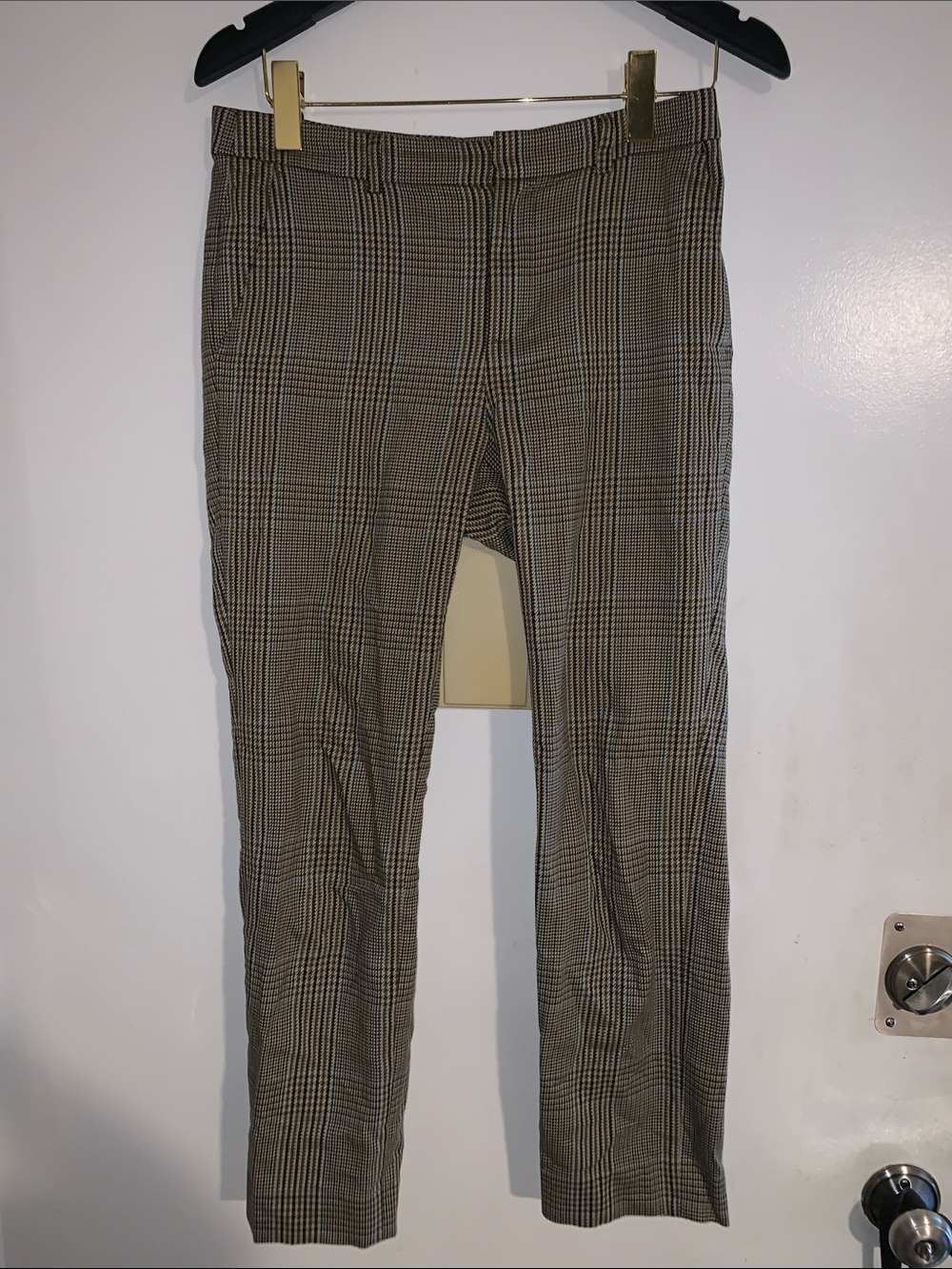 Ralph Lauren Women's Black Label Plaid Straight-Leg Pants in Brown and Black
